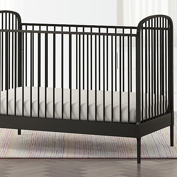 larkin black metal crib