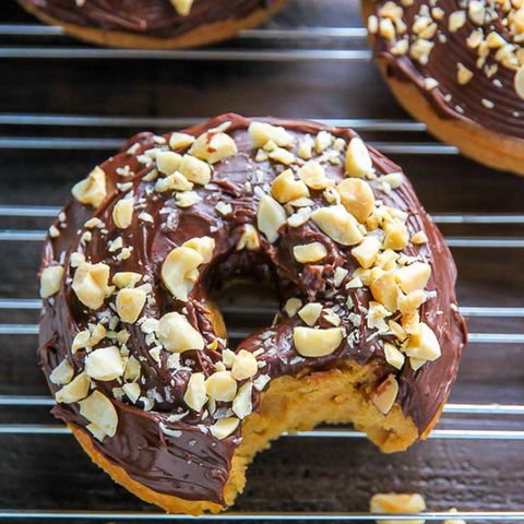 Chocolate Glazed Peanut Butter Donuts