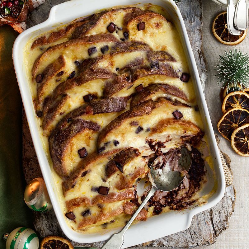 Panettone Bread Pudding Chocolate Orange Panettone Pudding