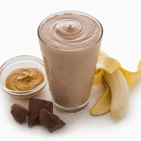 chocolate peanut butter and banana smoothie healthy protein shake