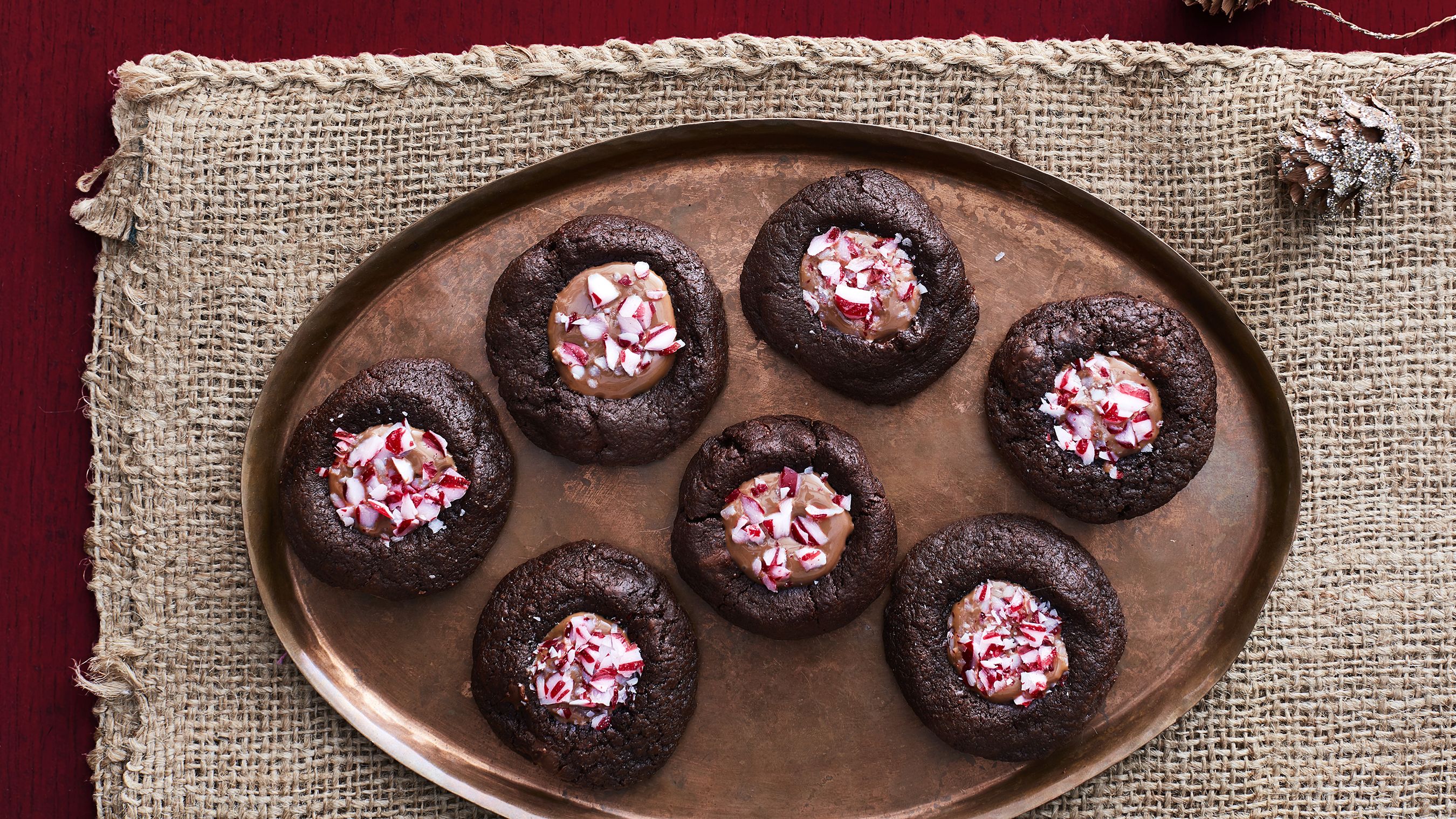 Chocolate-Peppermint Thumbprint Cookies image