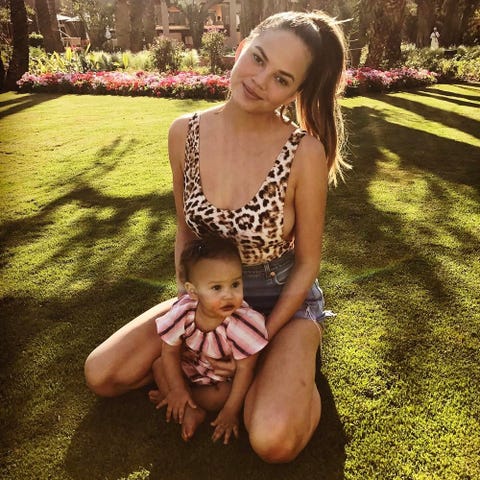 chrissy teigen leopard print one piece