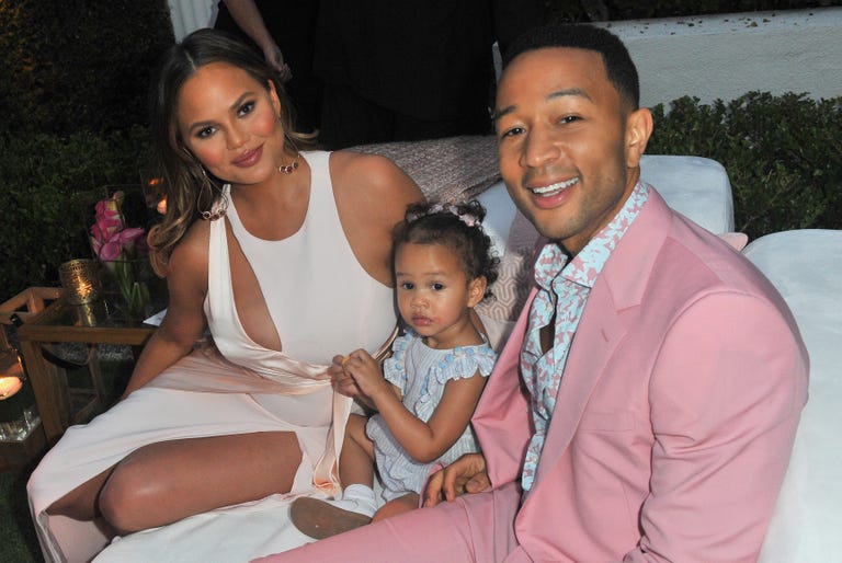 Chrissy Teigen, John Legend, and daughter Luna at Airbnb Concerts - John Legend Summer of LVE