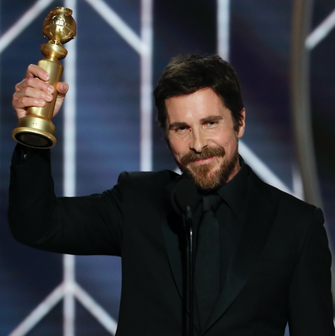 christian bale from “vice” accepts the best actor in a motion picture – musical or comedy award onstage during the 76th annual golden globe awards