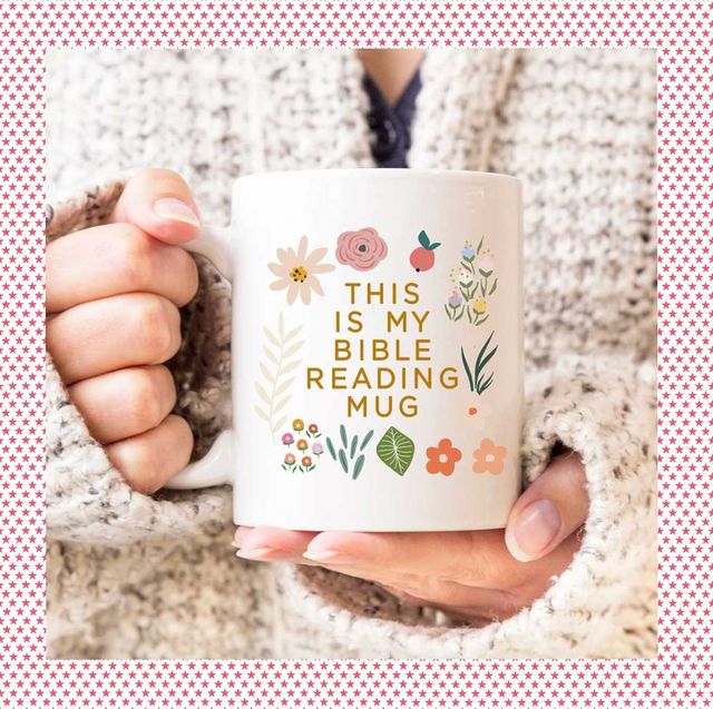 christian graduation gifts personalized faith journal and person holding this is my bible reading mug