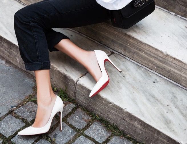 Christian Louboutin heels have a red sole