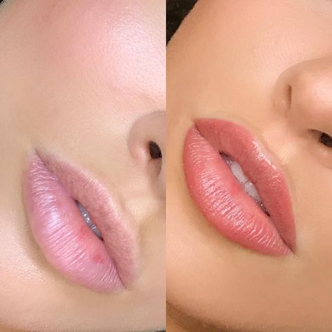 What Is Lip Blushing? - Permanent Lip Blush Tattoo Before/After