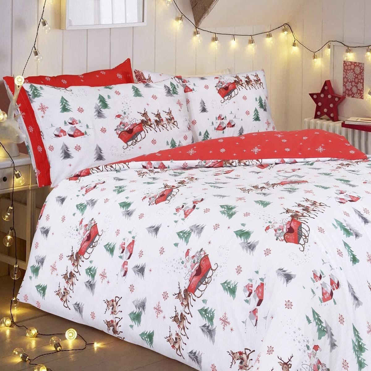 Christmas duvet covers all the best Cotton Flannel Christmas Duvet Cover