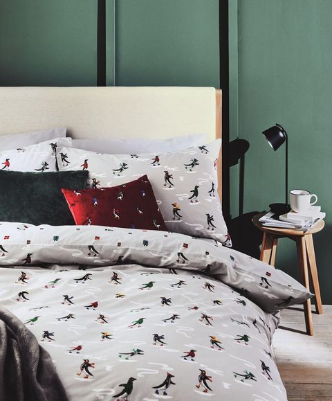 marks and spencer bedding set with christmas print
