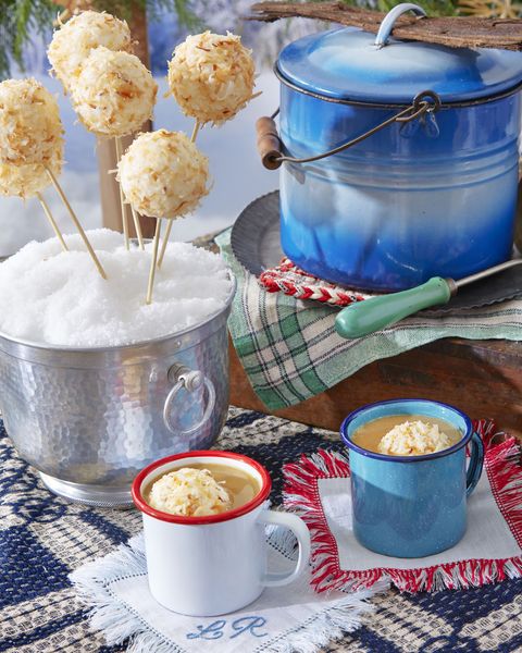 hot buttered rum with ice cream balls