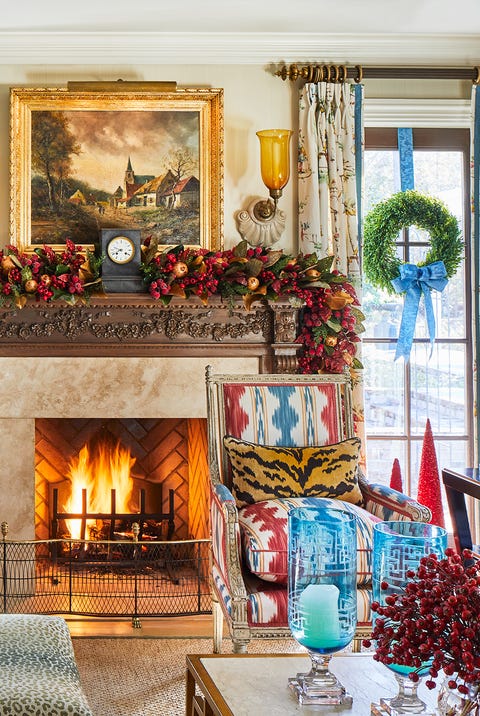 christmas decor in living room
