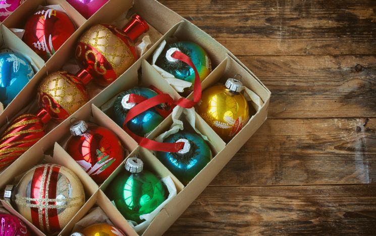 Christmas Storage Bag Wreath Round Ball Gift Xmas Decoration Storage Boxes 3Pcs 