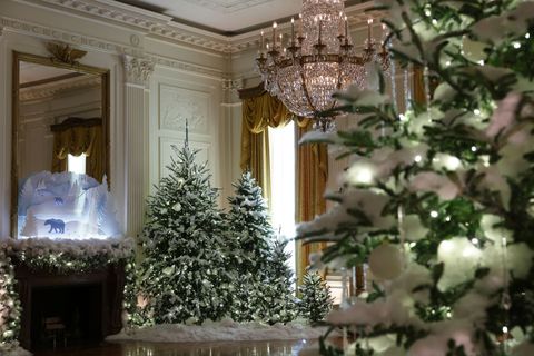 white house holds a media preview for their holiday decorations