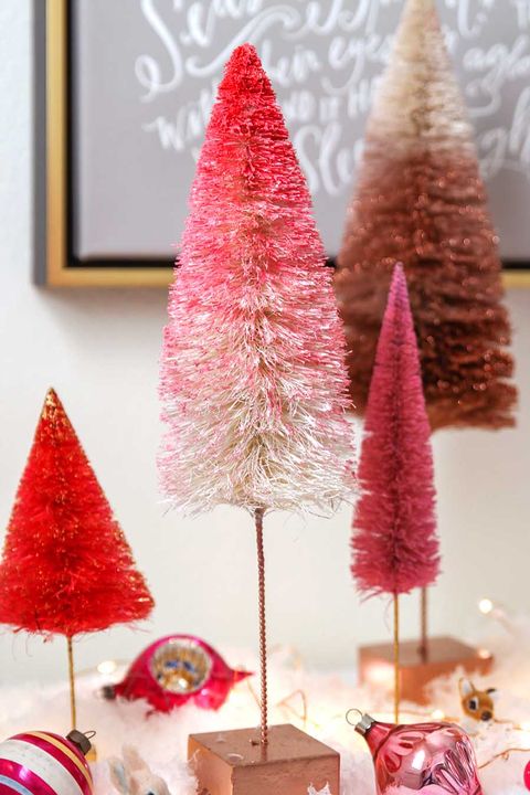 christmas decorations bottle brush trees