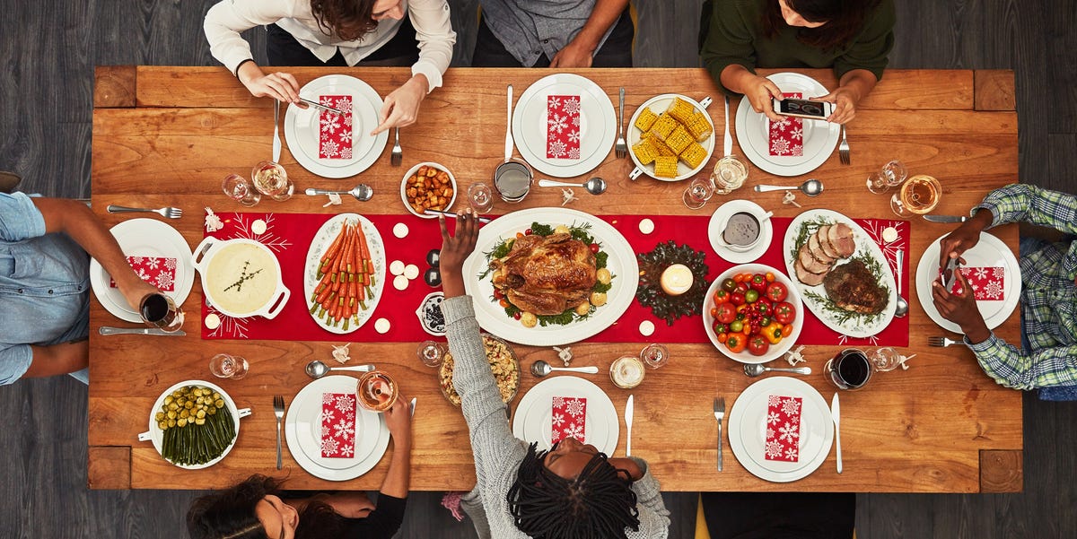 celebrating a christmas meal