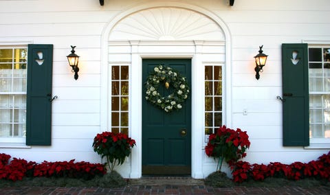 Christmas Door - Colonial Home