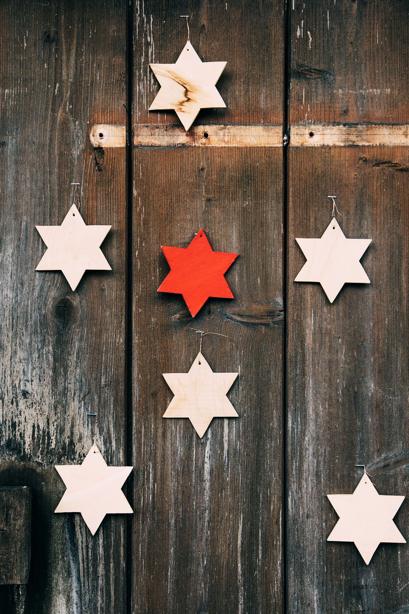 5x Star Christmas Colorful Wooden Door Decorations Hanging Party Decor Ornaments 