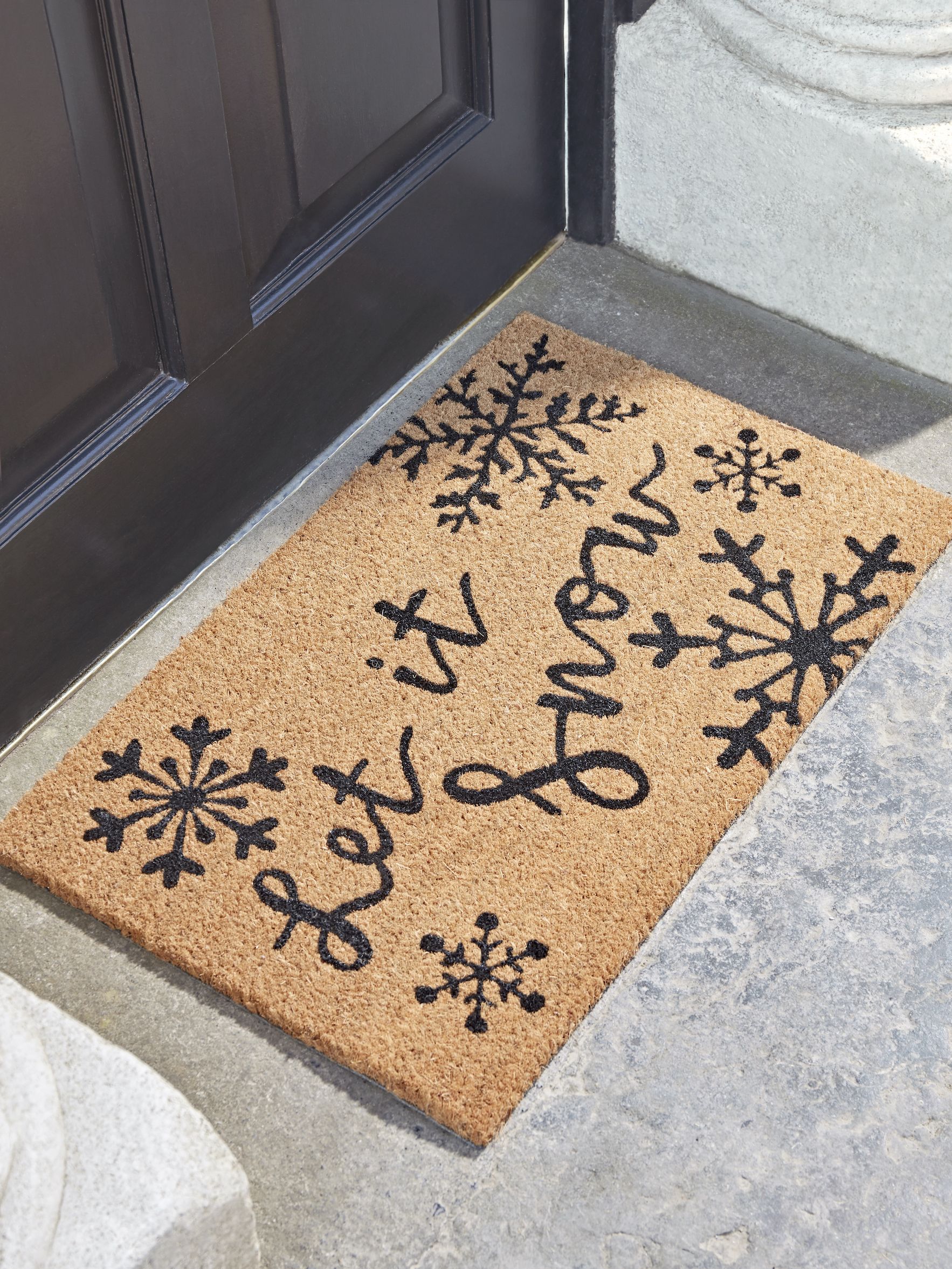 Natural Coir Rubber Back Non Slip Doormat Indoor Outdoor "Merry Christmas"