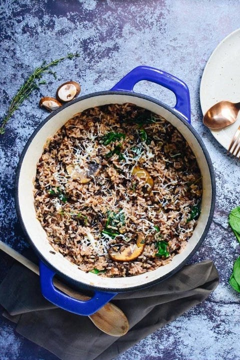 chicken and wild rice with mushroom casserole