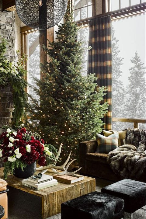 Living room, Room, Interior design, Property, Furniture, Home, Tree, Wall, Building, Christmas decoration, 