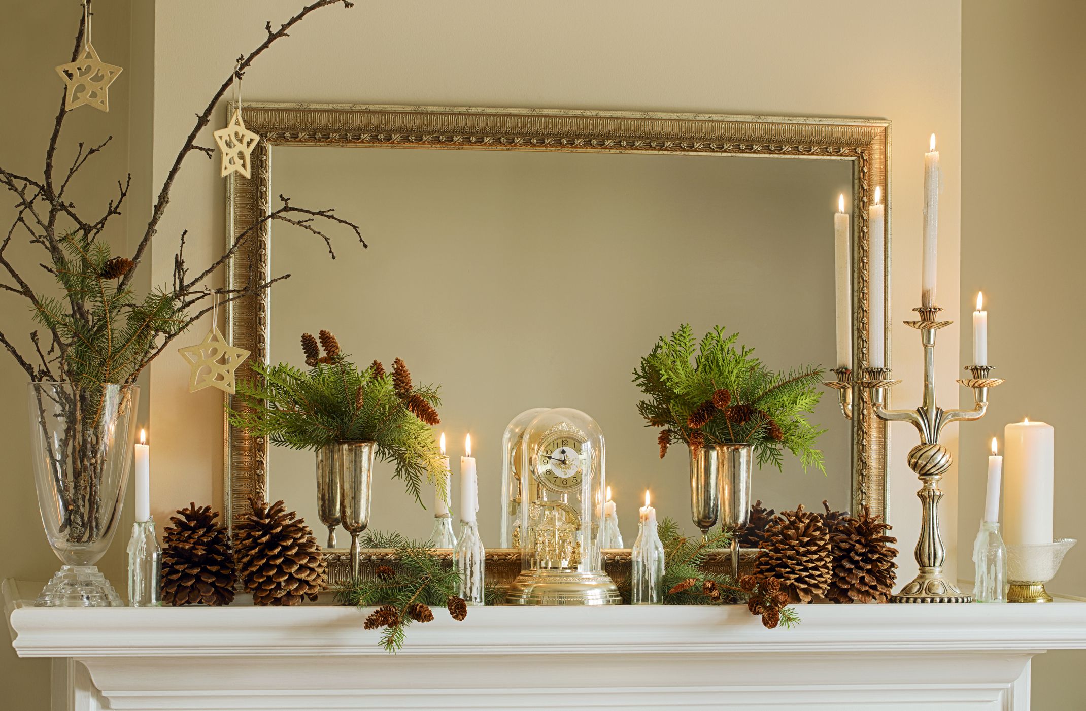 25 Christmas Mantel Decor Ideas Fireplace Holiday Decorations