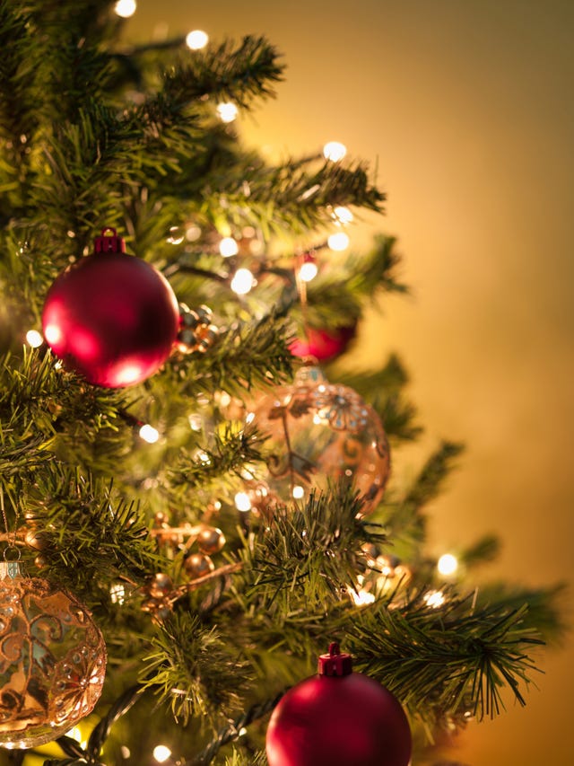 christmas ornaments on tree