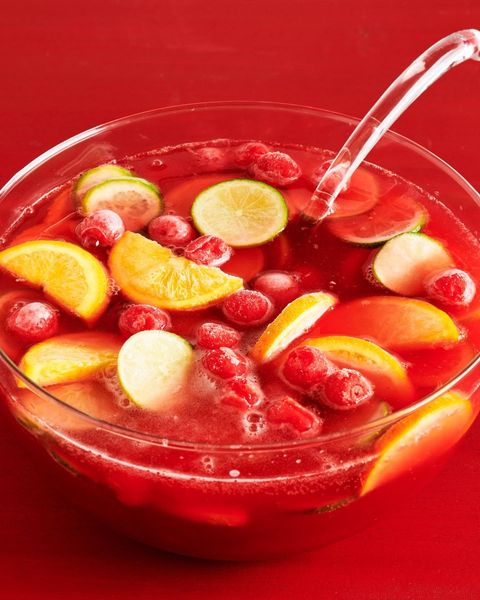 christmas punch recipes cherry punch red background