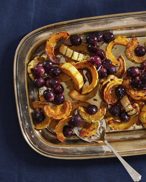 roasted grapes and delicata squash rings