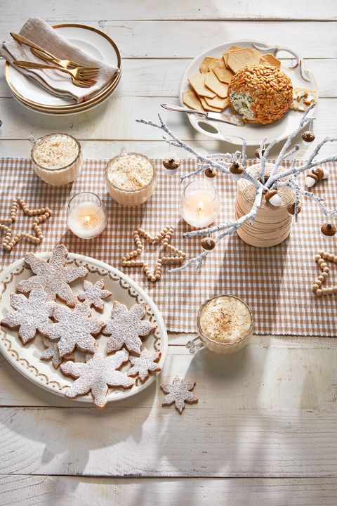 white christmas dessert table with diy decor