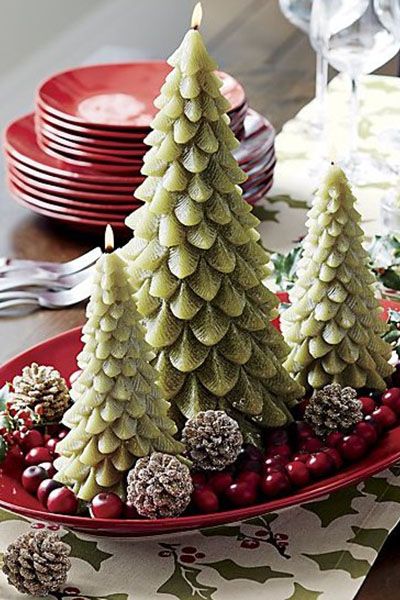 38 Christmas Table Decorations Centerpieces Ideas For Holiday - christmas table decorations green tree candles