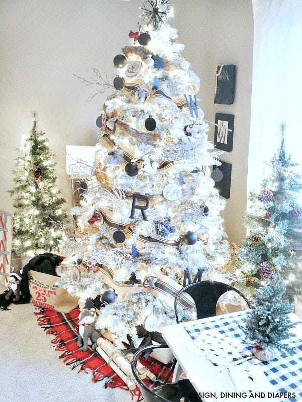 black and white christmas tree decorating ideas