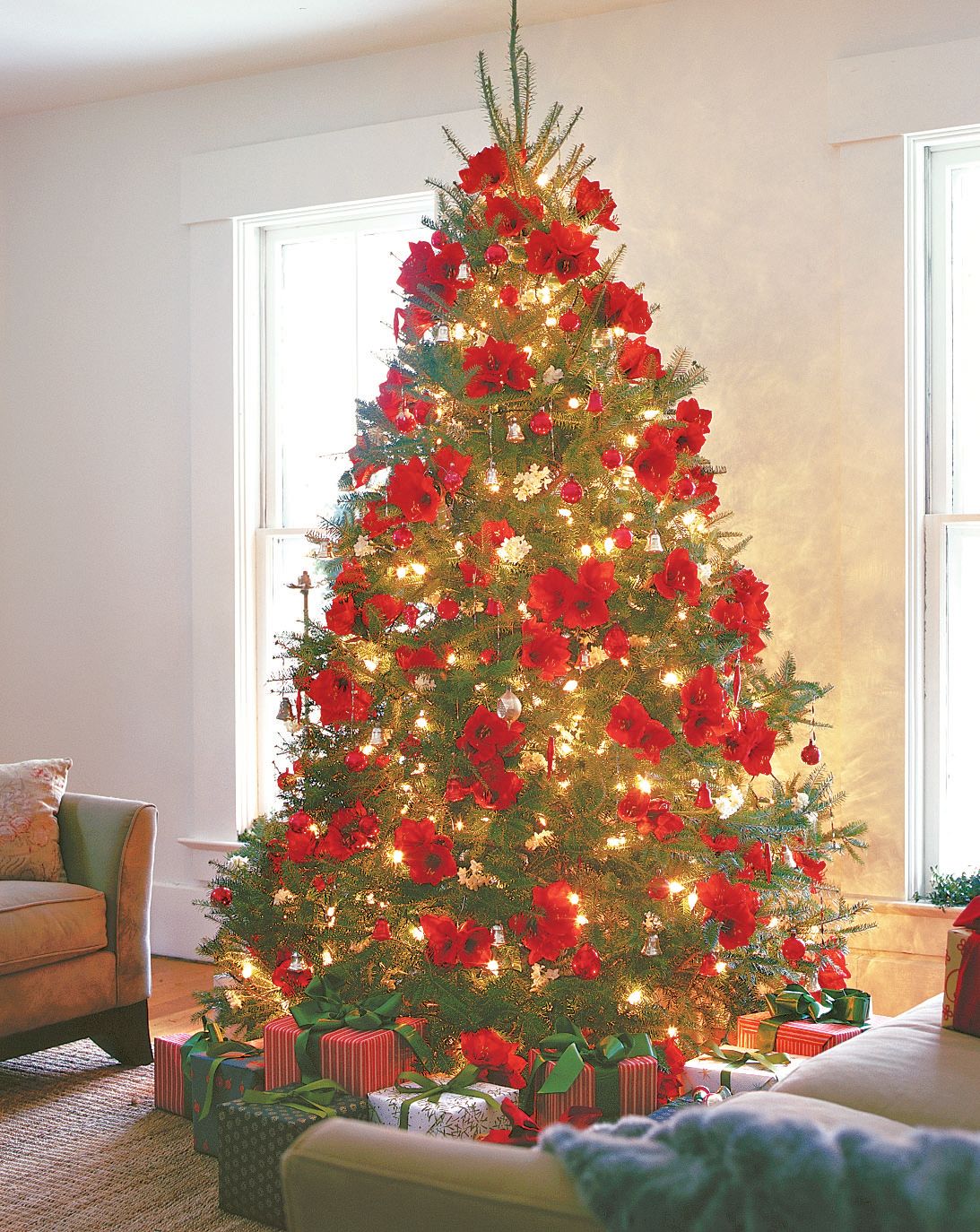 red artificial tree