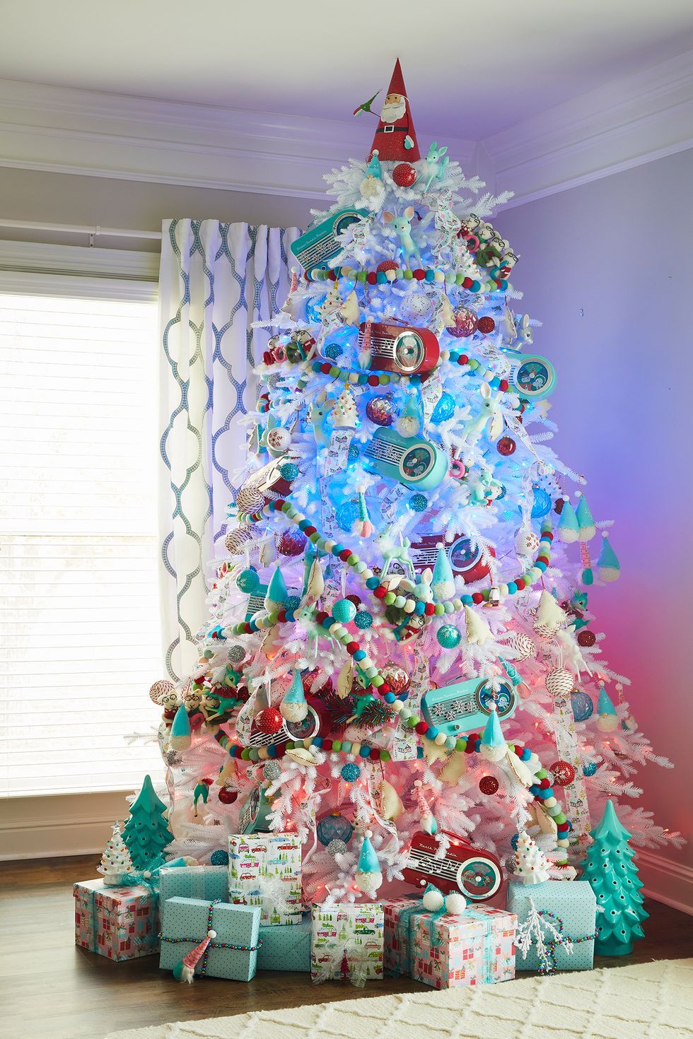 9 Feet NWT Holiday Time Christmas Tree Garland of Shiny Blue Dots 