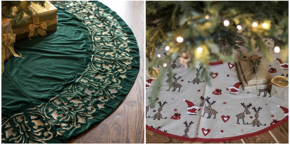 Best Christmas tree skirts - Wicker, willow and silver Christmas tree skirts