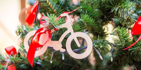 Christmas tree with bike decoration