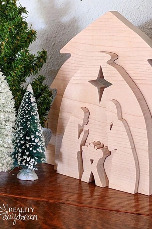 Make Your Own Wooden Christmas Tree Ornament Nativity Arts & Craft 