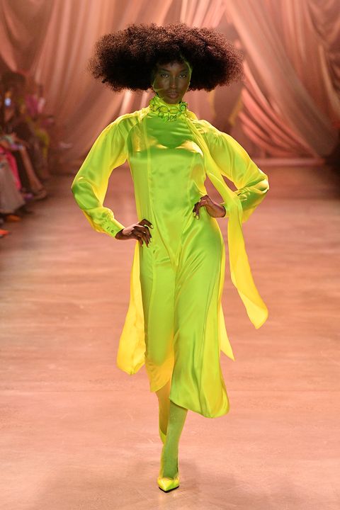 new york, new york   february 08 a model walks the runway for christopher john rogers during new york fashion week the shows at gallery i at spring studios on february 08, 2020 in new york city photo by dia dipasupilgetty images for nyfw the shows