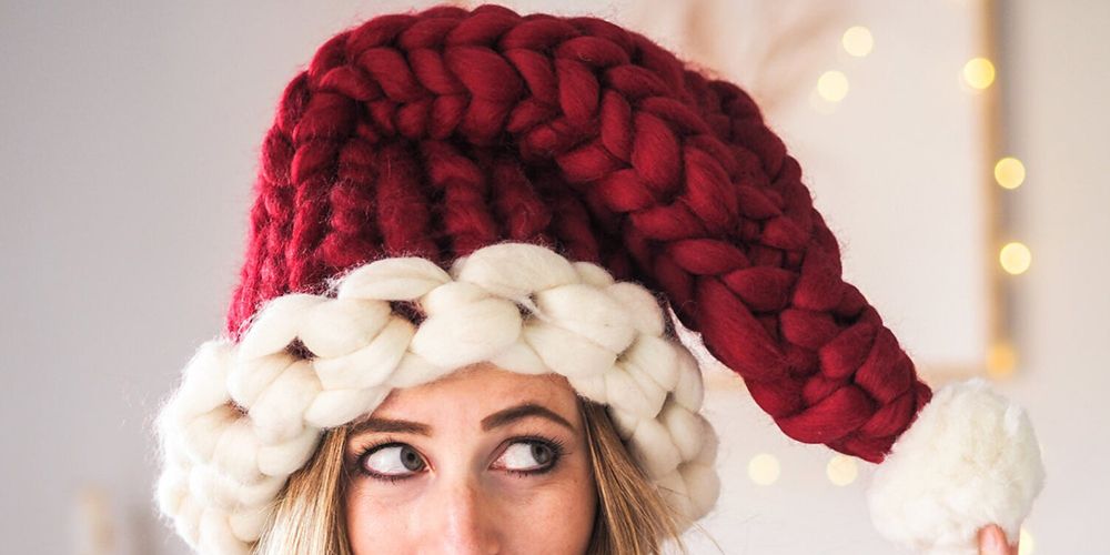 knitted santa hat