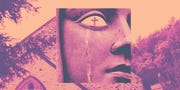 virgin mary crying