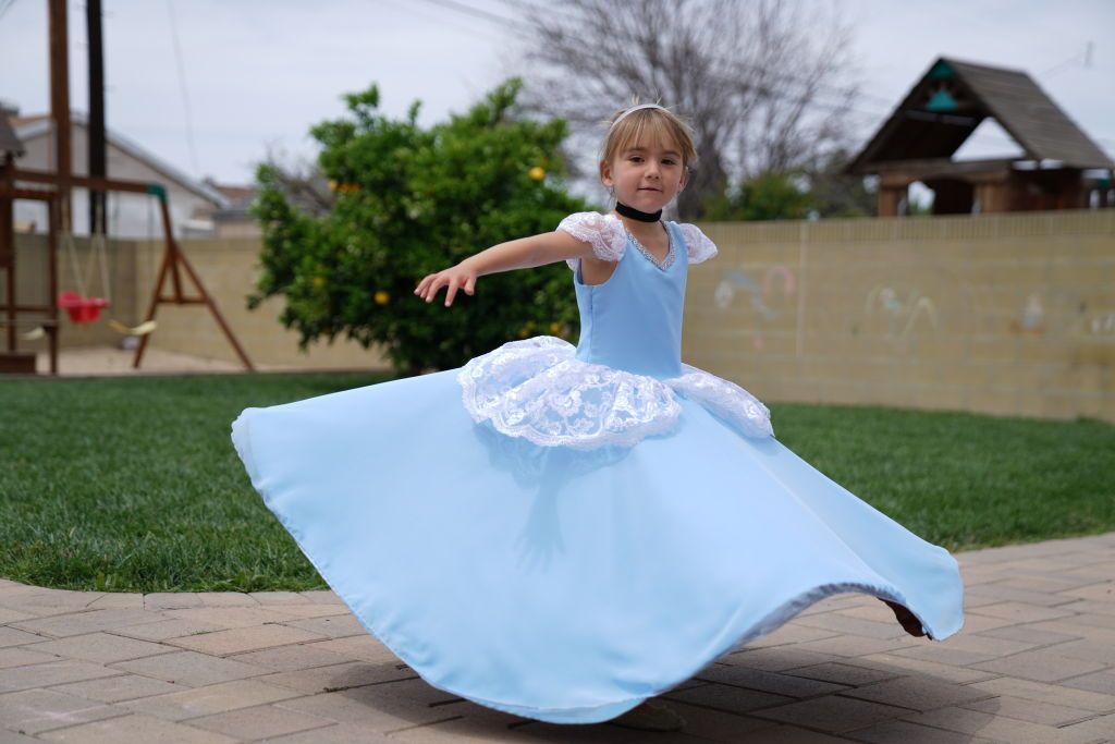 UK Kids Girls Costume Princess Fairytale Dress Up Cinderella Disney Princess New 