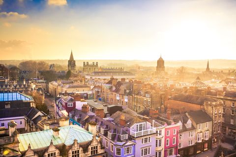 City of Oxford from Above at Sunset, United Kingdom