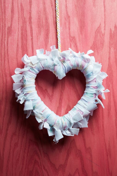 heart shaped rag wreath