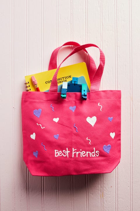 puff paint valentines tote bag