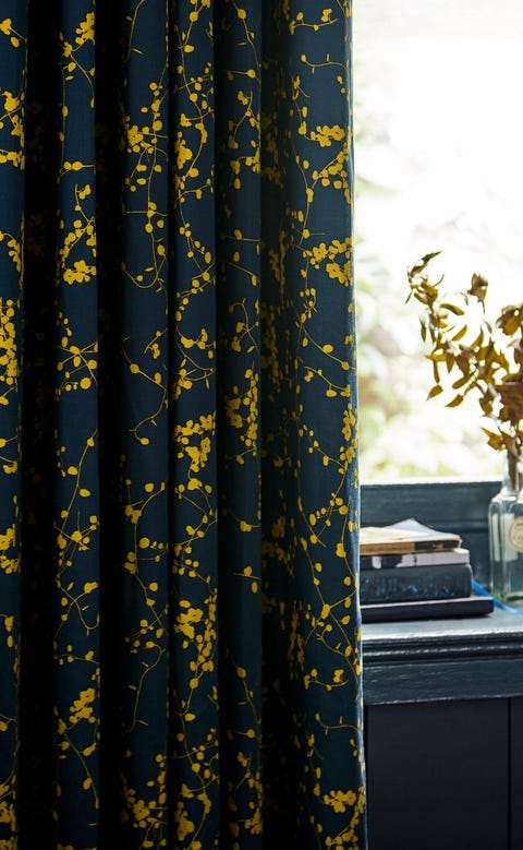 Clarissa Hulse Goose Grass Curtains - Blue / Mustard clarissa hulse goose grass curtains blue mustard
