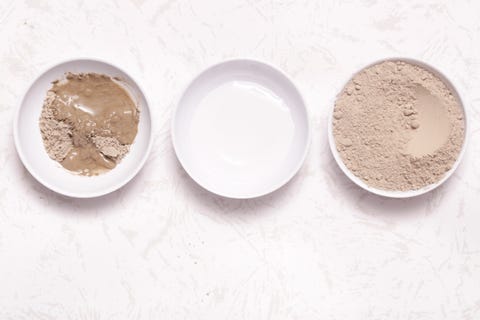 Clay powder and water - facial mask ingredients