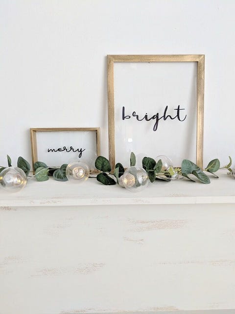 clear floating signs diy christmas mantel decor