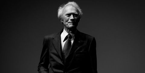 cannes, france   may 20  editors note image has been converted to black and white clint eastwood is seen on stage during the unforgiven restored copy presentation during the 70th annual cannes film festival at salle debussy on may 20, 2017 in cannes, france  photo by matthias nareyekfrench select