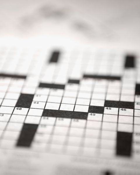 Close-up of a crossword puzzle