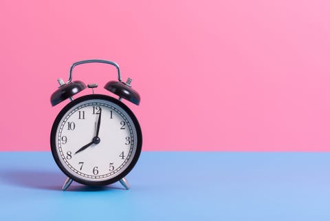 close up of alarm clock on blue table against pink wall,How to Stop Eating at Night, follow News Without Politics to learn more about health, unbiased