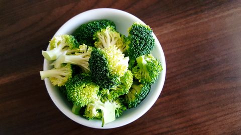 close up of broccoli in bowl